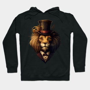 Lion wearing top hat Hoodie